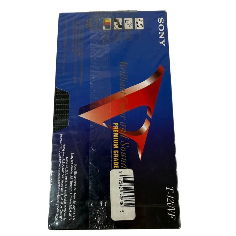 Sony T-120 Premium Grade VHS Tape 6 Hours EP High Durability Quality Color Sound